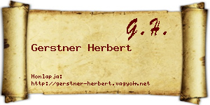 Gerstner Herbert névjegykártya